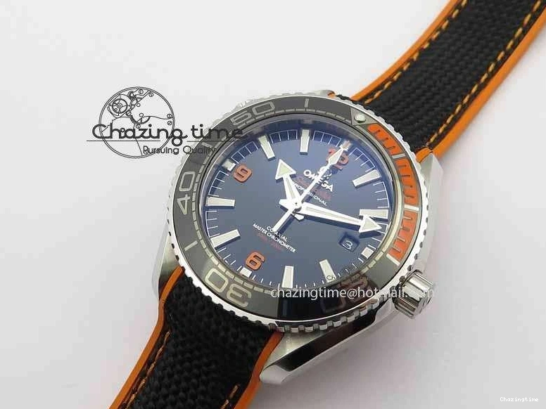 0417 Resilient Planet Ocean 2016 43.5mm SS OM 1:1 Best Edition Black Dial On Black Nylon Strap A 8167